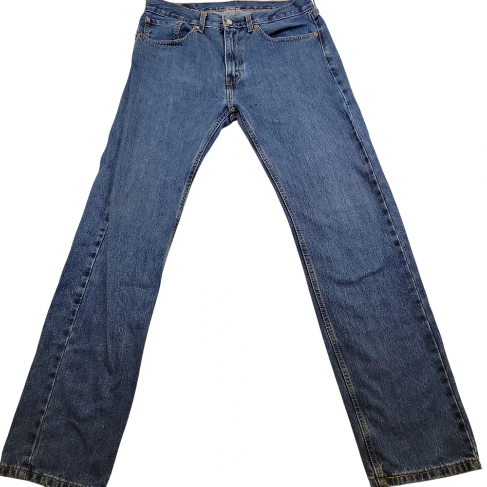Levi's 505 Mens Jeans Blue‎ 34x34 Straight Leg Classic Fit Denim